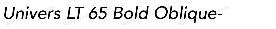 Univers LT 65 Bold Oblique字体转换